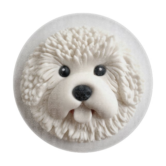 Bichon Frise Dog 3D Inspiriert Schneidebrett (Vorderseite)