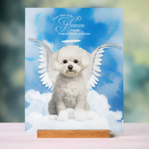 Bichon Frise Dog Angel mit Name Pet Memorial Acrylschild