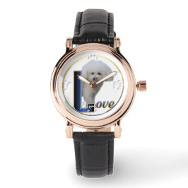 Bichon Frise Dog Art Armbanduhr