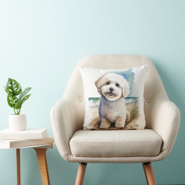 Bichon Frise Dog Art Malerei Kissen (Stuhl )