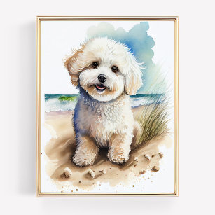 Bichon Frise Dog Art Malerei Poster