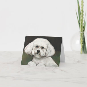 Bichon Frise Dog Art Note Card Karte