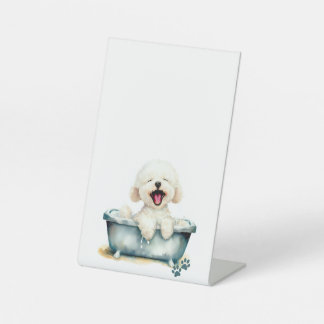 Bichon Frise Dog Blank Menu Sockelschild