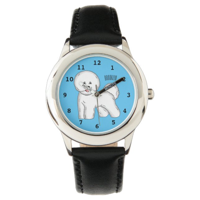 Bichon frise dog cartoon illustration  armbanduhr (Vorderseite)