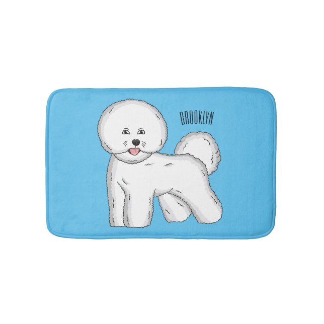 Bichon frise dog Cartoon Illustration Badematte (Vorderseite)