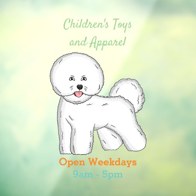 Bichon frise dog Cartoon Illustration Fensteraufkleber (Blatt 3)