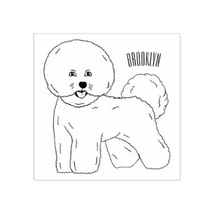 Bichon frise dog Cartoon Illustration Gummistempel