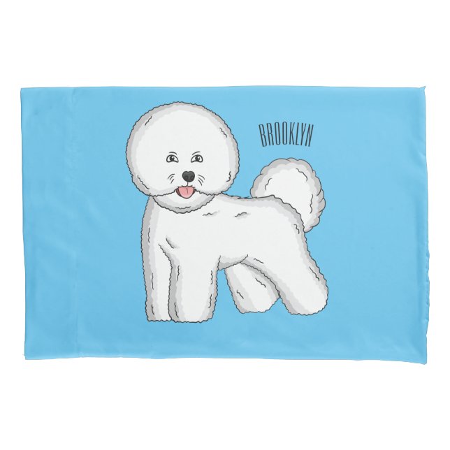 Bichon frise dog Cartoon Illustration Kissenbezug (Vorderseite)