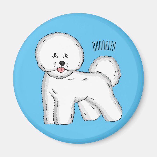 Bichon frise dog Cartoon Illustration Magnet (Vorne)