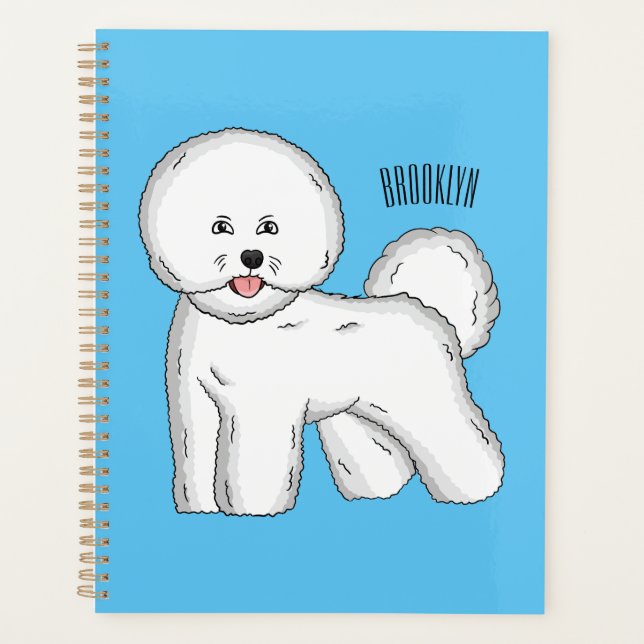 Bichon frise dog Cartoon Illustration Planer (Vorderseite)