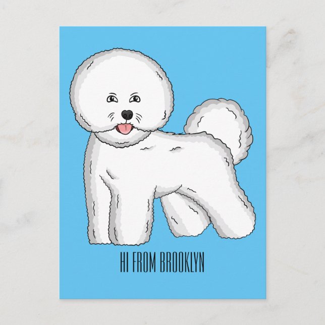Bichon frise dog Cartoon Illustration Postkarte (Vorderseite)