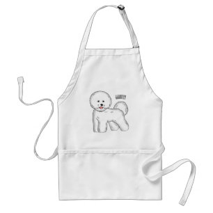 Bichon frise dog Cartoon Illustration Schürze