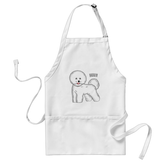 Bichon frise dog Cartoon Illustration Schürze (Vorne)