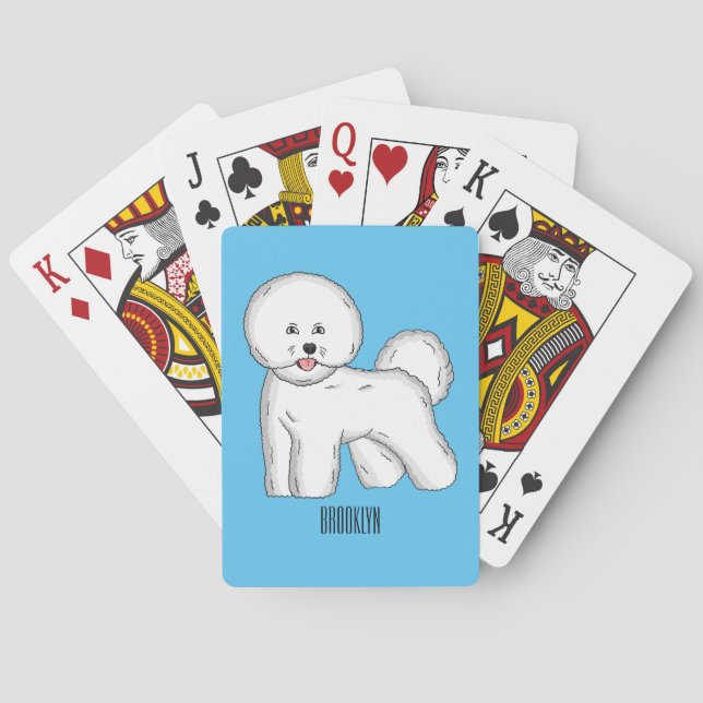 Bichon frise dog Cartoon Illustration Spielkarten (Rückseite)