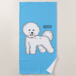 Bichon frise dog cartoon illustration strandtuch