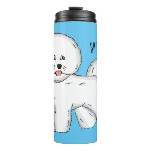 Bichon frise dog Cartoon Illustration Thermosbecher