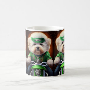 Bichon Frisé Dog Fahrrad St. Patrick's Day Kaffeetasse