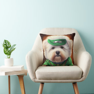 Bichon Frisé Dog Fahrrad St. Patrick's Day Kissen