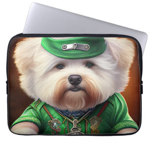 Bichon Frisé Dog Fahrrad St. Patrick's Day Laptopschutzhülle