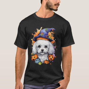 Bichon Frise Dog Halloween Hexenkürkhund Lover T-Shirt