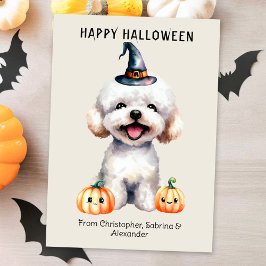 Bichon Frise Dog Happy Halloween Feiertagskarte