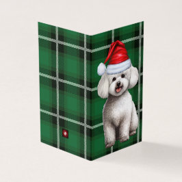 Bichon Frise Dog Holiday Green Kariert Weihnachten
