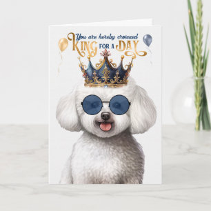 Bichon Frise Dog King für einen Tag Funny Geburtst Karte