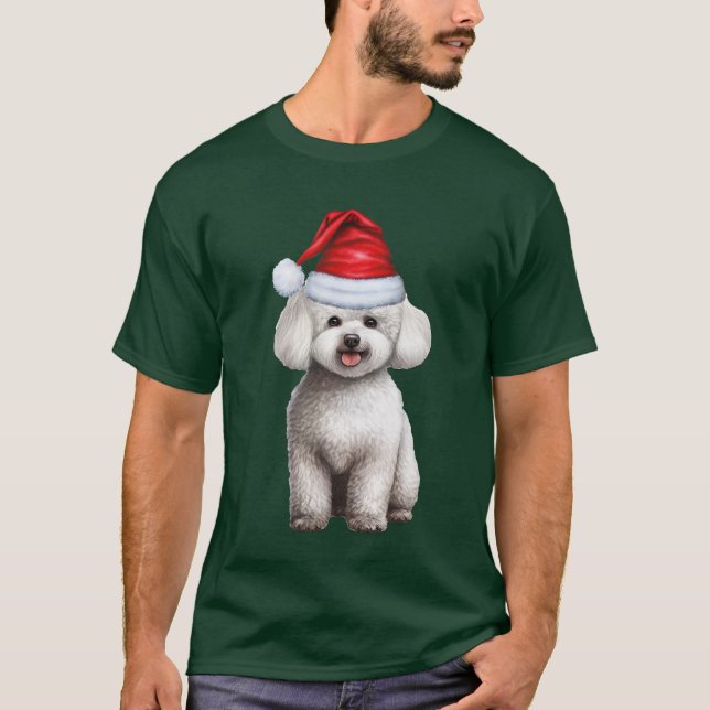 Bichon Frise Dog Lover Funny Christmas T-Shirt (Vorderseite)