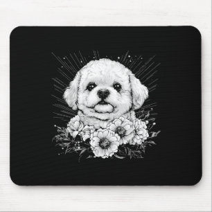 Bichon Frise Dog Lover Retro Style Tattoo _1 Mousepad