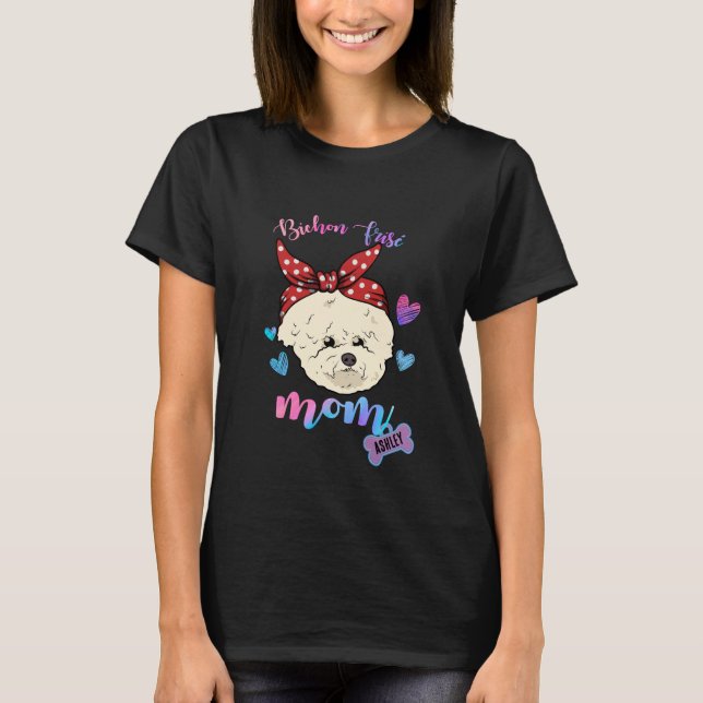 Bichon Frisé Dog Mama Welpe Mama T-Shirt (Vorderseite)