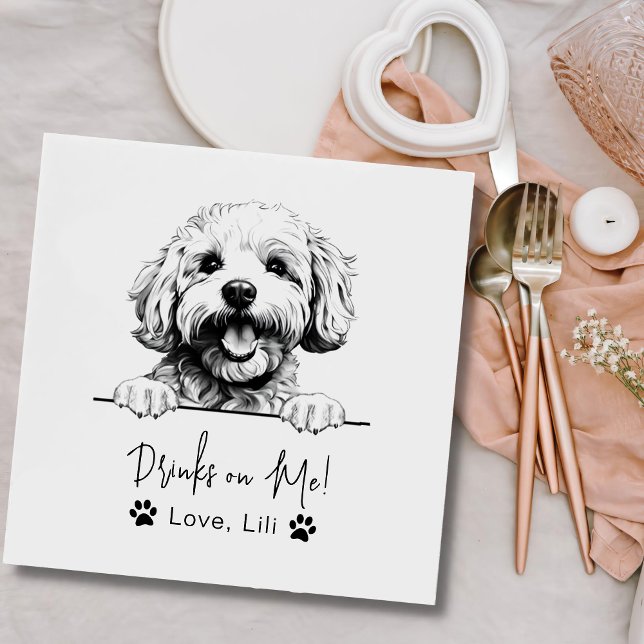Bichon frise dog Personalisiert Drinks auf mich Serviette (Von Creator hochgeladen)