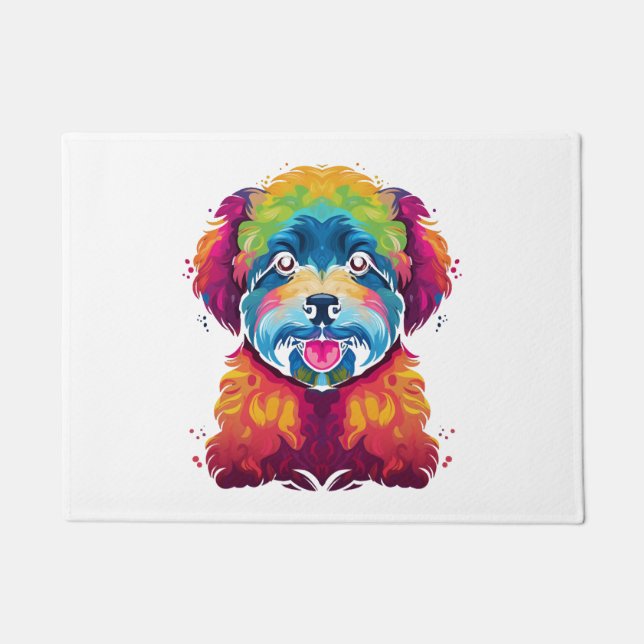 Bichon Frise Dog Pop Art Fußmatte (Vorderseite)