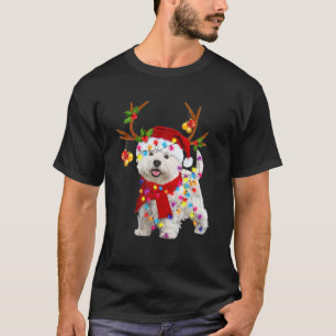 Bichon Frise Dog Reindeer Weihnachtsfest T-Shirt