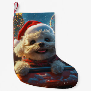 Bichon Frise Dog Roller Untersetzer Weihnachten Kleiner Weihnachtsstrumpf