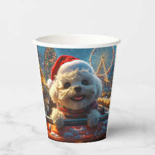 Bichon Frise Dog Roller Untersetzer Weihnachten Pappbecher