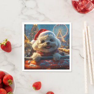 Bichon Frise Dog Roller Untersetzer Weihnachten Serviette