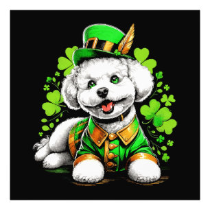 Bichon Frise Dog St Patrick's Day Fotodruck