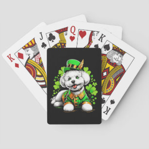 Bichon Frise Dog St Patrick's Day Spielkarten