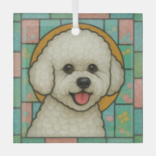 Bichon Frise Dog "Stetted Glass" Ornament Aus Glas