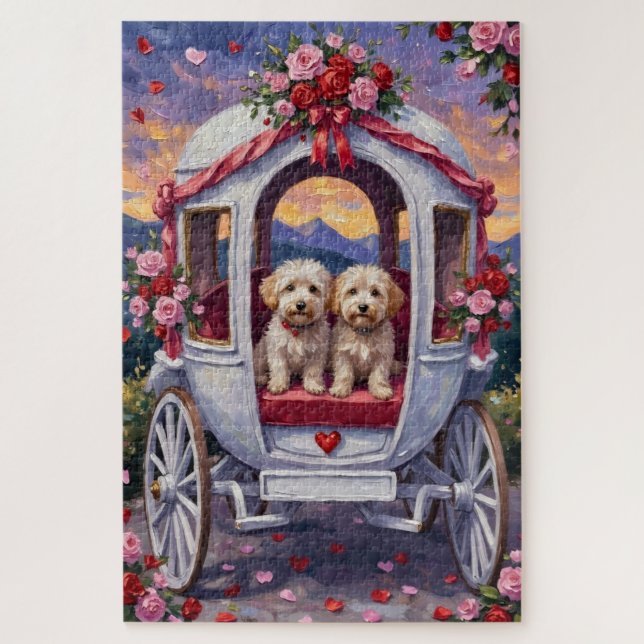 Bichon Frise Dog Valentine's Day Puzzle (Vertikal)
