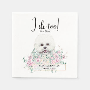 Bichon Frise Dog Wedding Cocktail Napkins Serviette