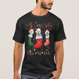 Bichon Frise Dog Weihnachtssocken Xmas Pajama Dog T-Shirt