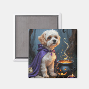 Bichon Frise Dog Whimsical Halloween Malerei Magnet