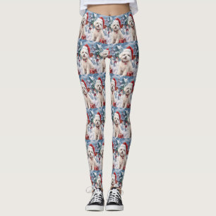 Bichon Frise Dog Winter Wonderland Weihnachtsfreud Leggings