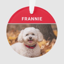 Bichon Frise Dog's Name und Foto Weihnachten Ornament