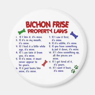 BICHON FRISE Eigentums-Gesetze 2 Magnet