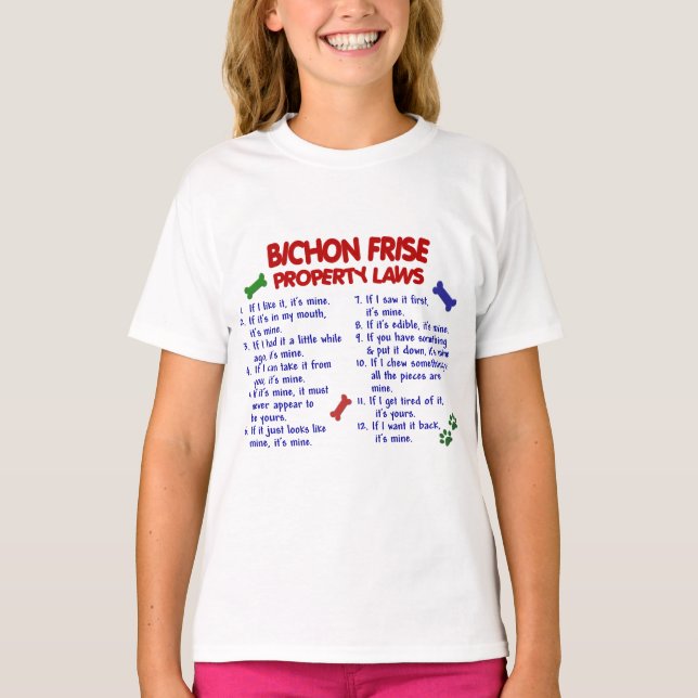 BICHON FRISE Eigentums-Gesetze 2 T-Shirt (Vorderseite)