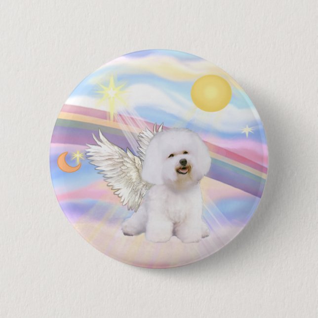 Bichon Frise Engel Button (Vorderseite)