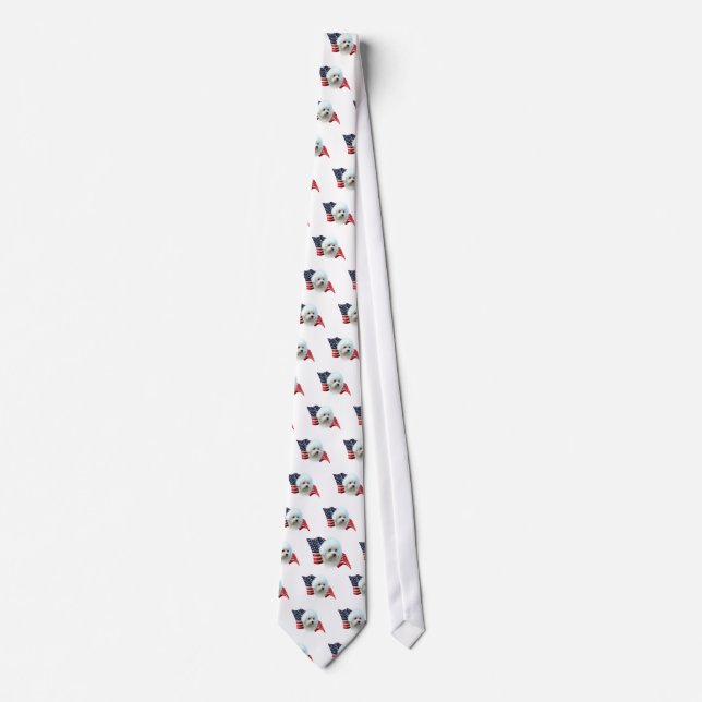 Bichon Frise Flag Krawatte (Vorderseite)