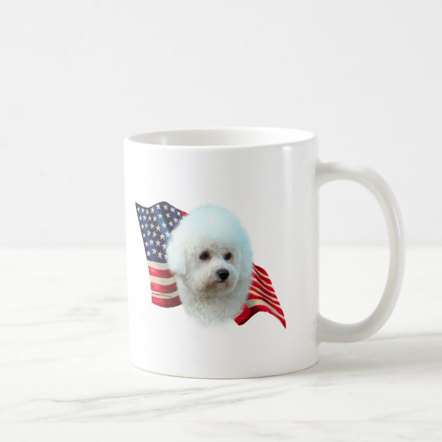 Bichon Frise Flag Tasse (Rechts)